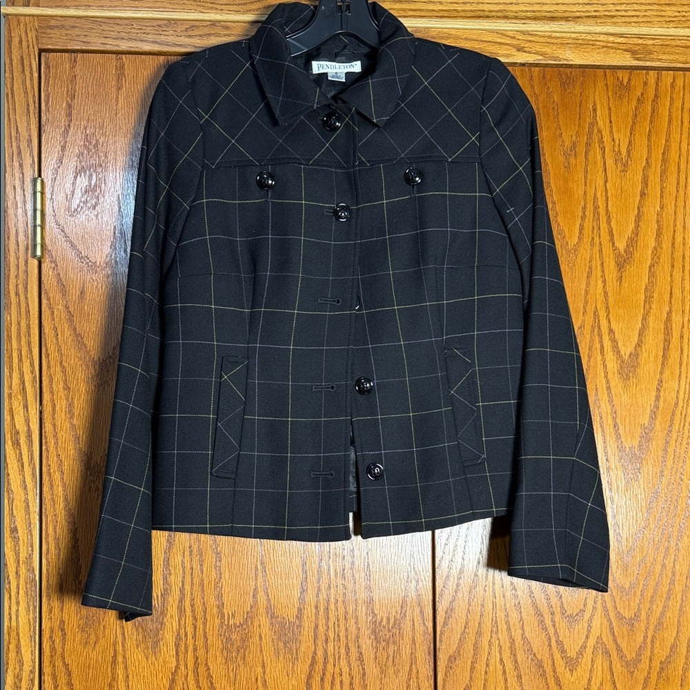 Vintage Pendleton Black Plaid Women's Blazer